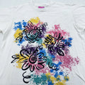 vintage 90s JORDACHE FLOWER POP ART T-Shirt LARGE surf beach soft