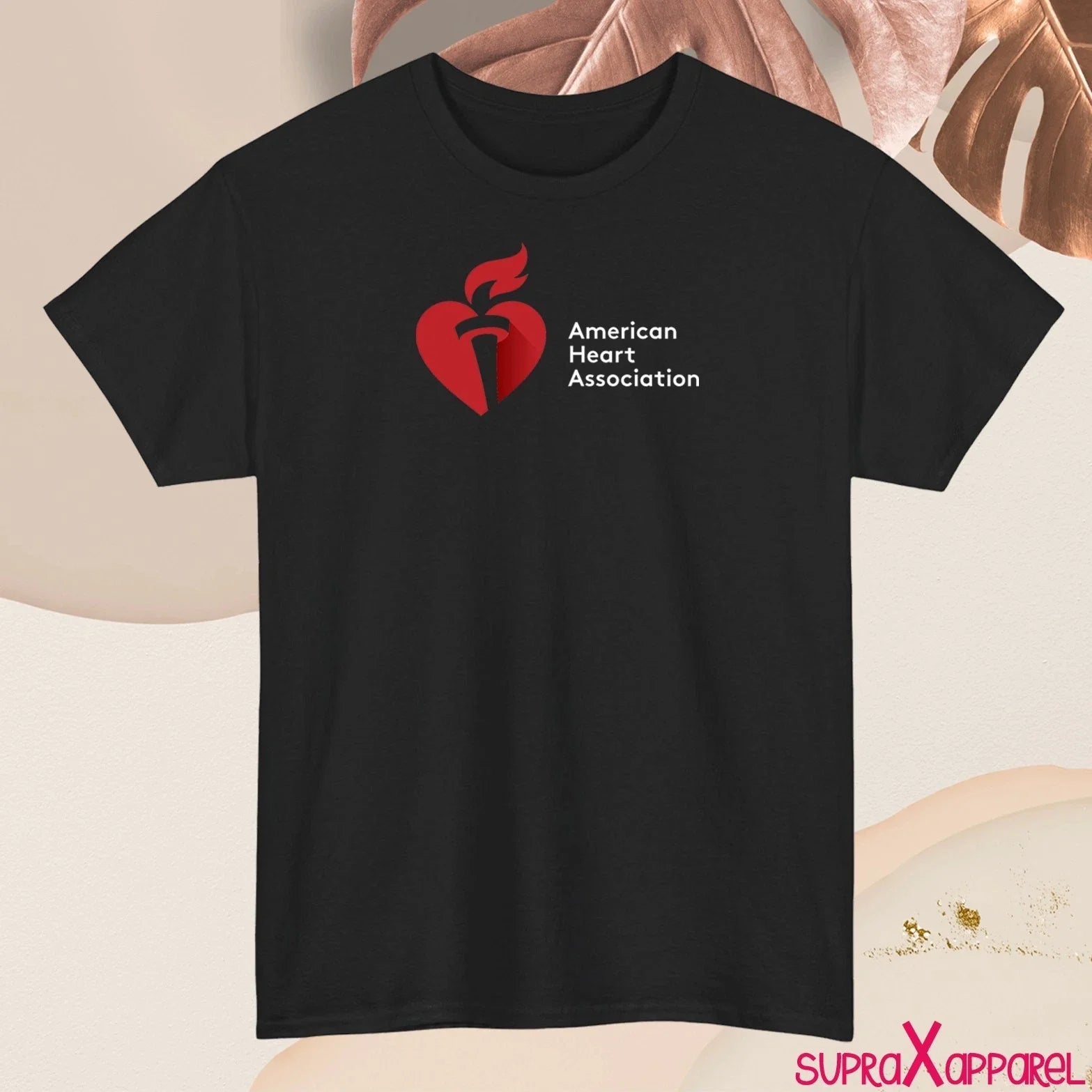 American Heart Association Logo Mens T-Shirt Cotton Graphic Tee Made in USA S-5X