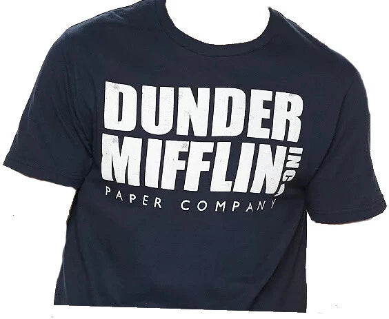 Dunder Mifflin THE OFFICE Funny T-shirt- NAVY color - Shirt - Size - Large