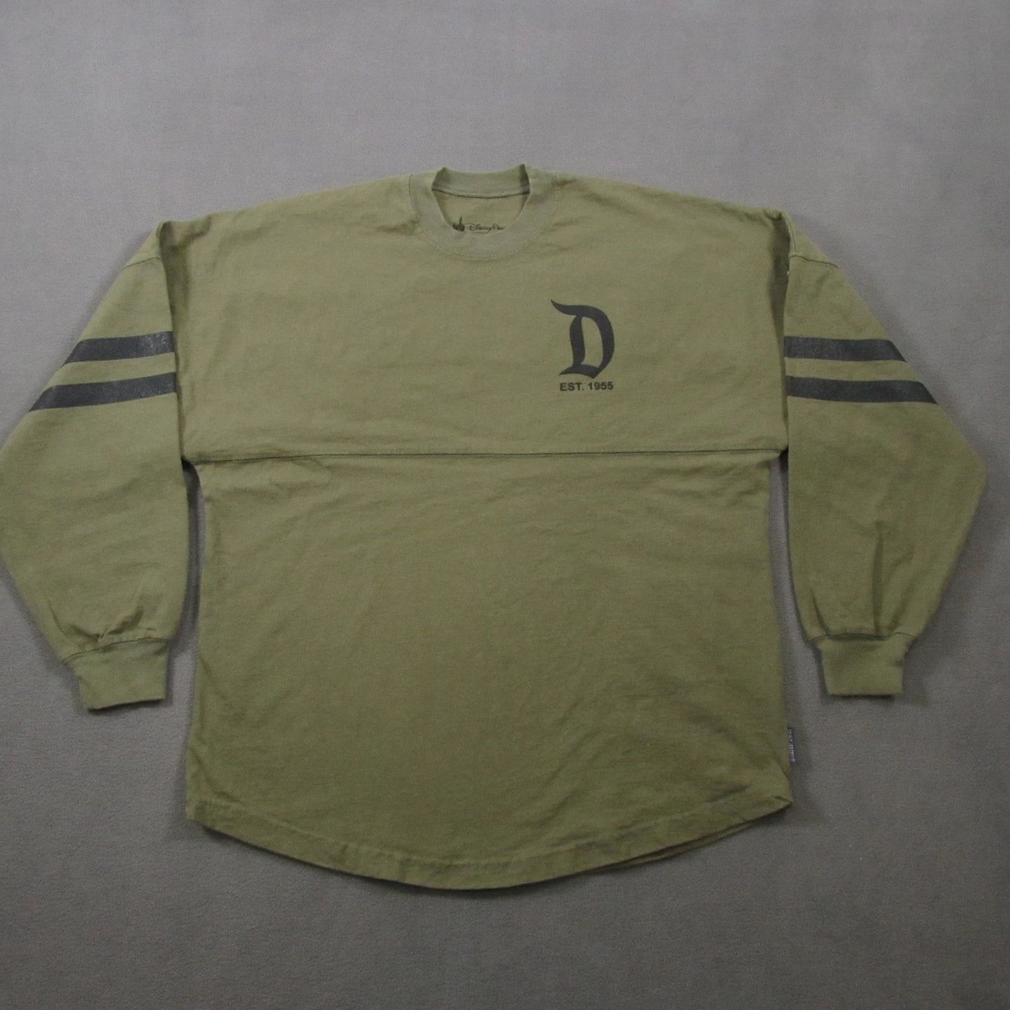 Disney Parks Resort Spirit Jersey Shirt Men Sz Small Long Sleeve Green USA