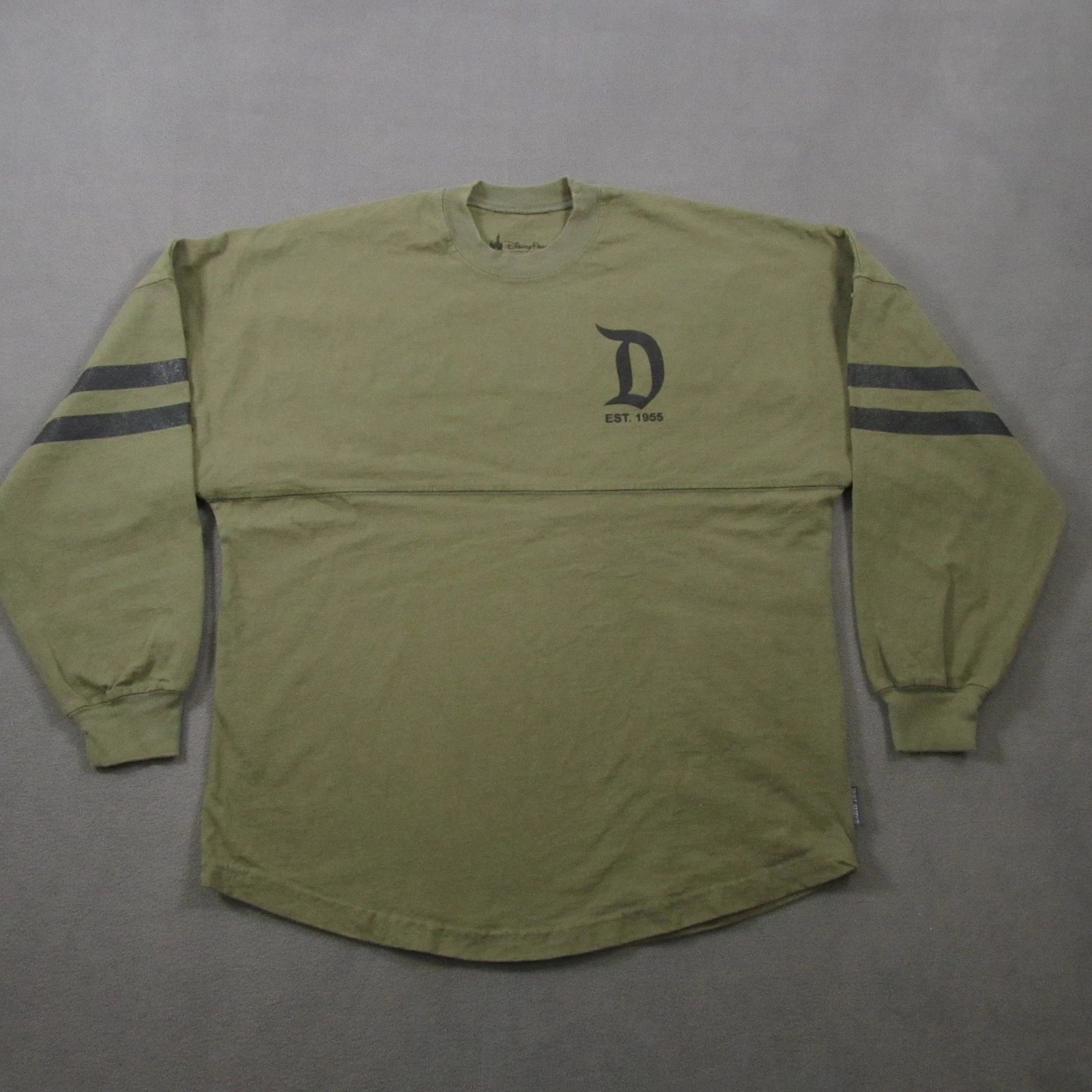Disney Parks Resort Spirit Jersey Shirt Men Sz Small Long Sleeve Green USA