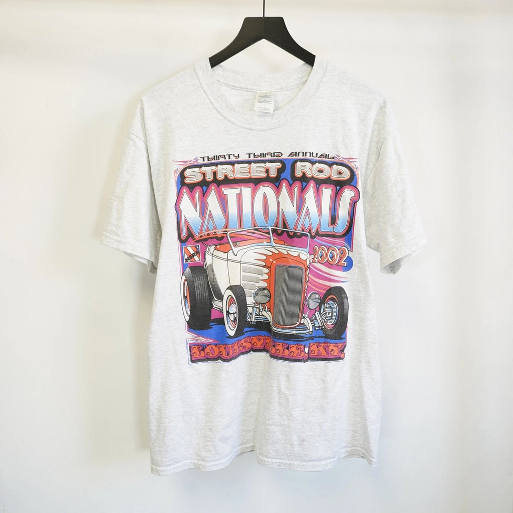 Vintage Street Hot Rod Nationals Racing T-Shirt Men's L 2000s Gildan Gray Y2K