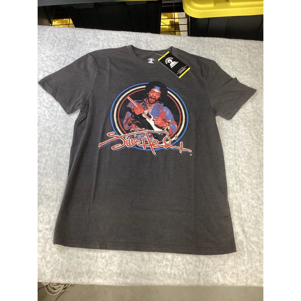 Authentic Hendrix Mens 1969 Tour Graphic T-Shirt Charcoal Grey Medium NWT