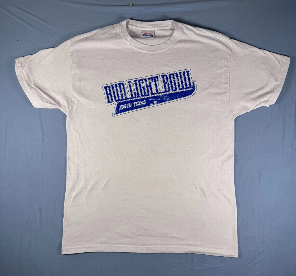 Vintage North Texas Bud Light Bowl Tee White Large