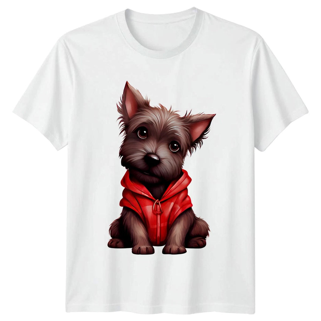 Cute Dog Hoodie Animals Dogs Mens T-Shirt Womens Tee Graphic Unisex Top