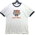 Cafe Moka Shirt Mens Large Ringer Tiger Spell Out Grunge Everyday Streetwear