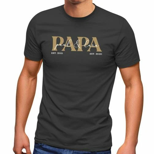Mens T Shirt Personalised With Kids Name Birth Year Gift For