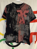 Vintage Y2K Fight Factory MMA T Shirt Medium Graphic Tee AOP Grunge