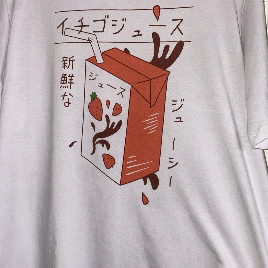 Strawberry Milk Kawaii T Shirt Oversized Baggy Unisex M