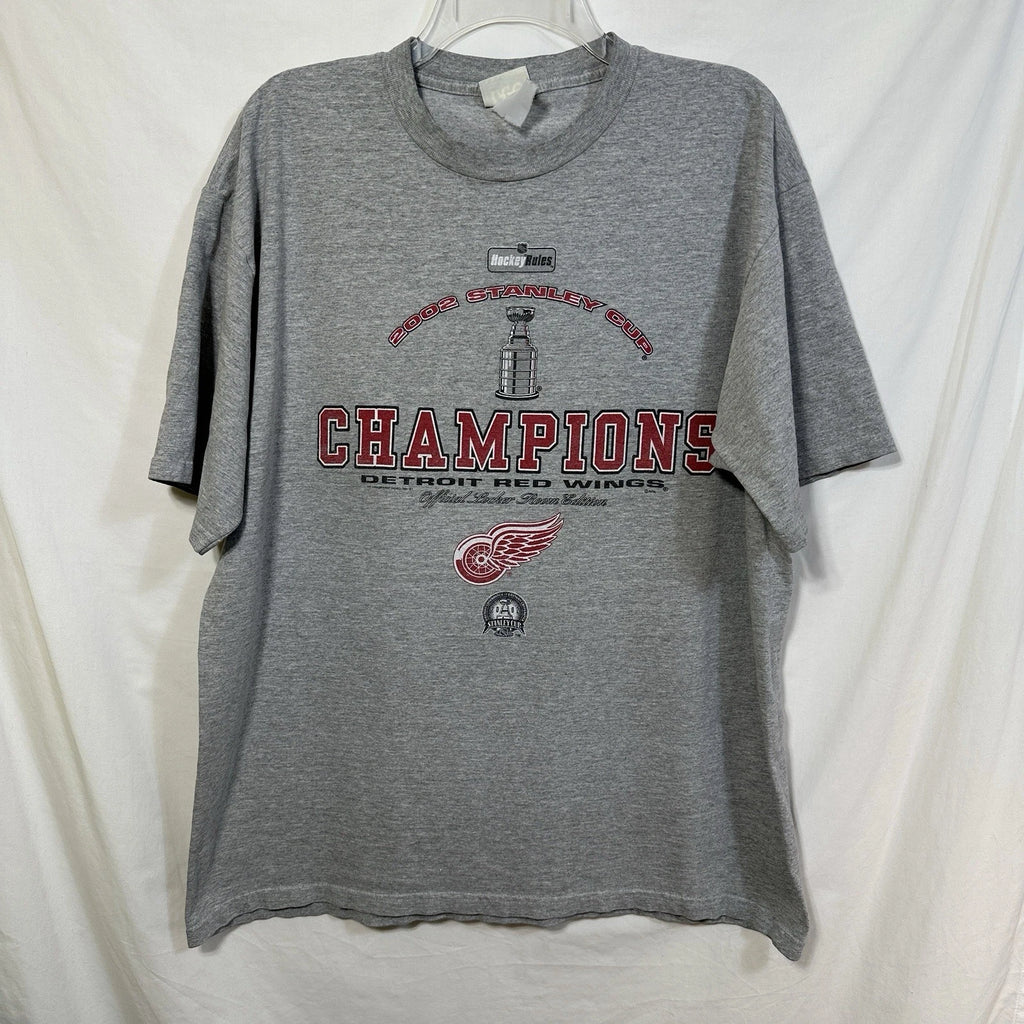 Vintage Detroit Red Wings NHL Hockey Stanley Cup Champions 2002 T-Shirt XL Tee
