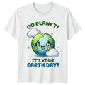 Go Planet! It's Your Earth Day! Cute Earth Cartoon T-Shirt