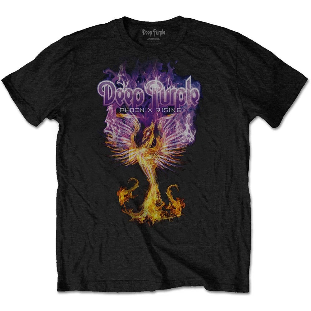 Men's Deep Purple Phoenix Rising Slim Fit T-shirt Small Black