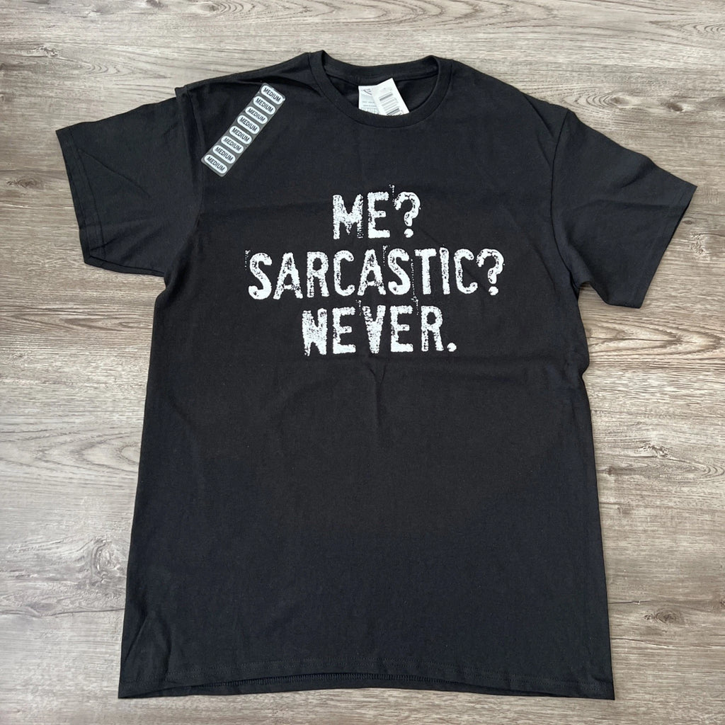 Me Sarcastic Never Graphic T Shirt Black Mens Medium New