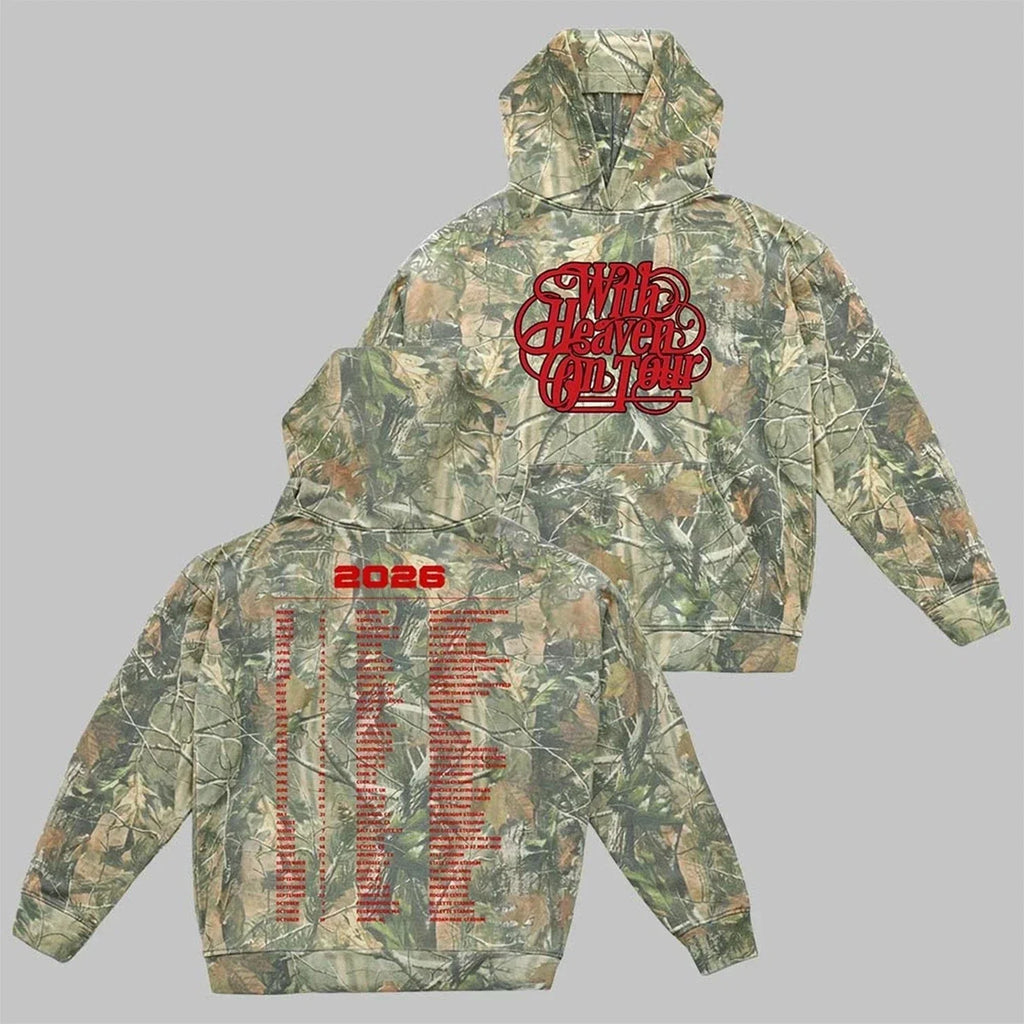 Zach Bryan With Heaven On Top Tour 2026 Merch Camo - All Over Hoodie