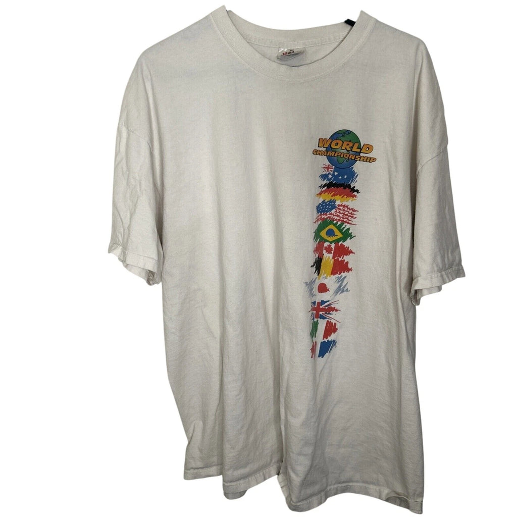 World Championship Flag T Shirt Tee Adult Men's 2XL Hanes Short Sleeve