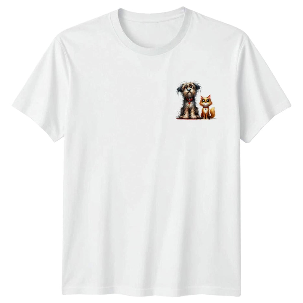 Cute Dog Cat Pets Animals Men�s T-Shirt Women�s Graphic Tee Funny Puppy Kitten