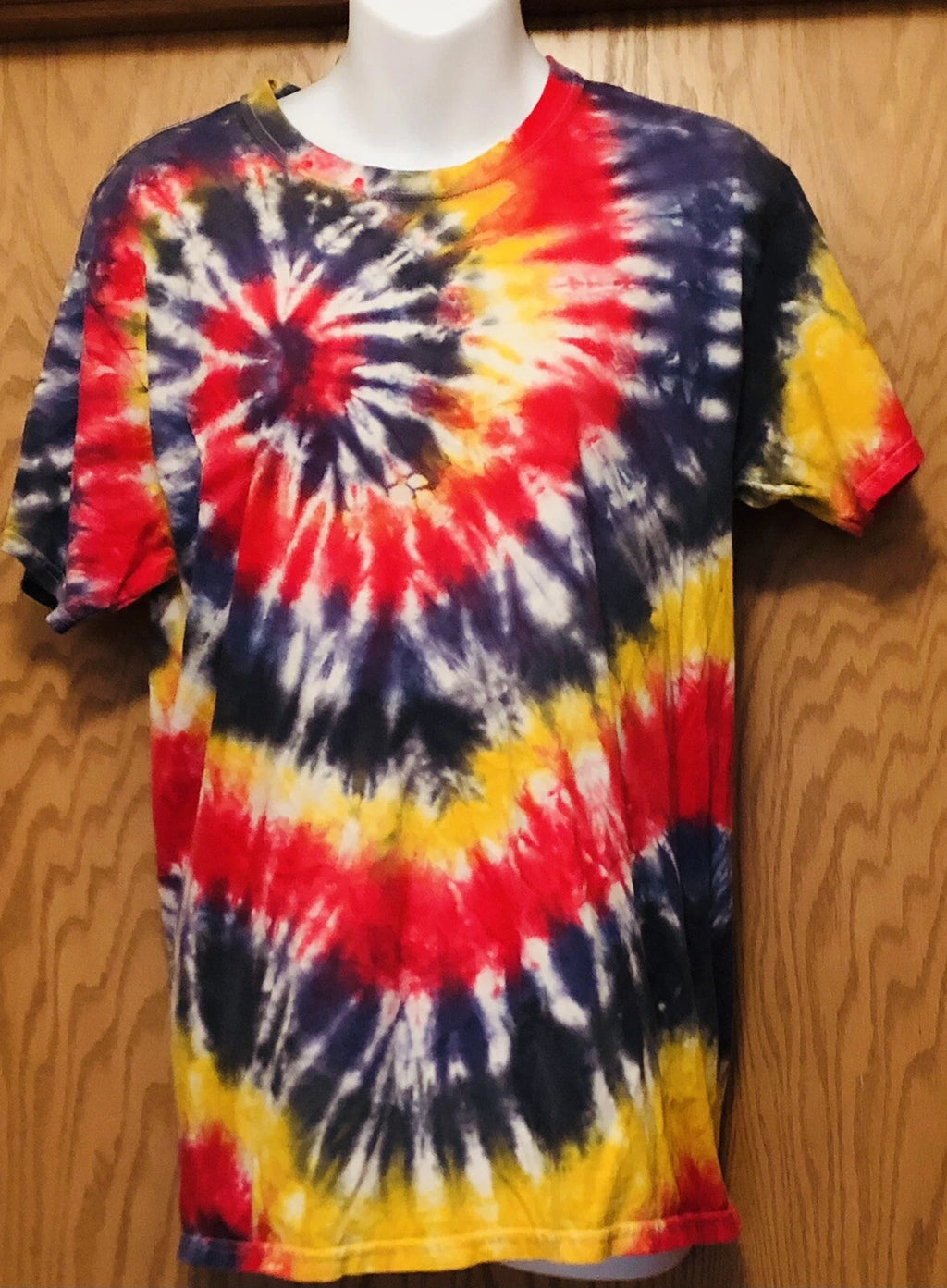 Red Navy Yellow Tie Dyed T-Shirt Adult Size Medium Pride