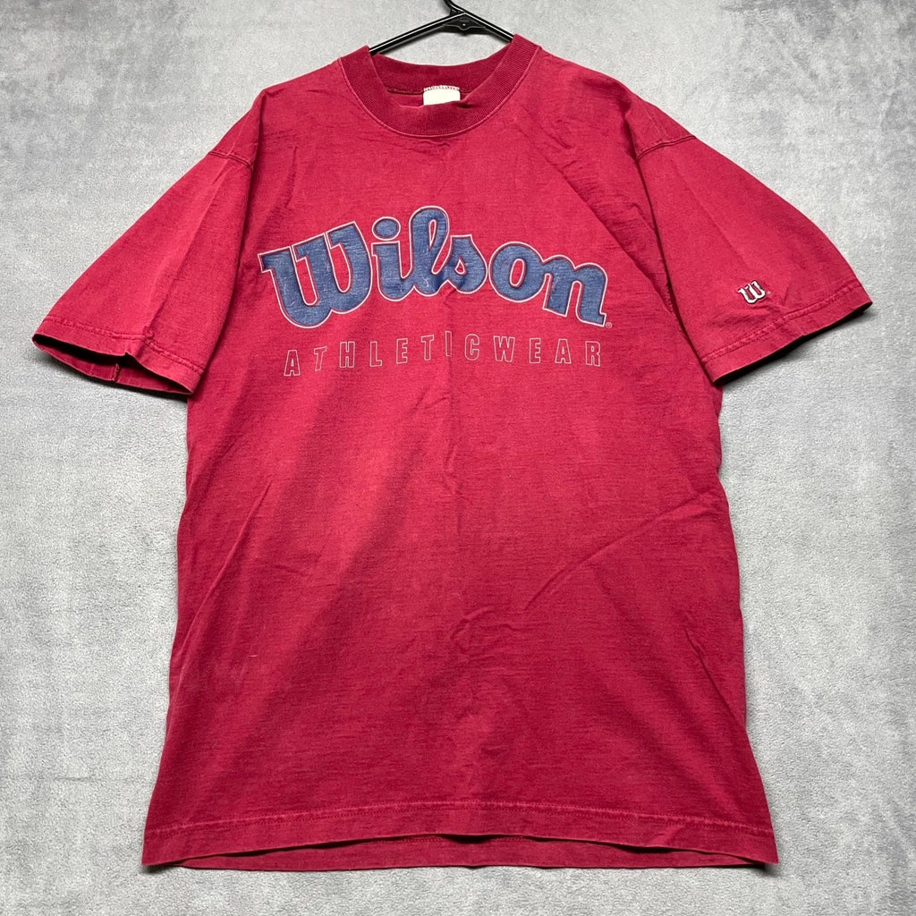 Vintage Wilson Athleticwear T Shirt Mens Large Red Cotton Graphic Everyday Wear
