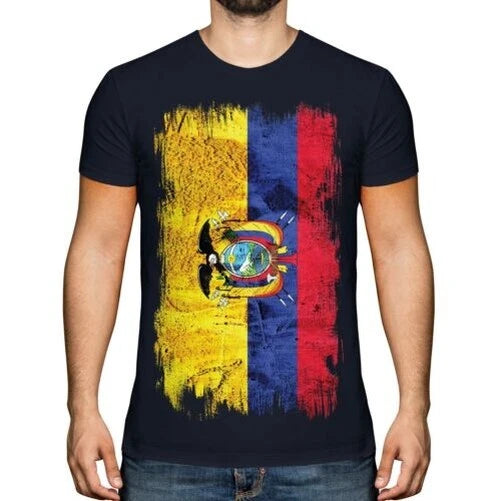 ECUADOR GRUNGE FLAG MENS T-SHIRT TEE TOP ECUADORIAN SHIRT FOOTBALL JERSEY GIFT