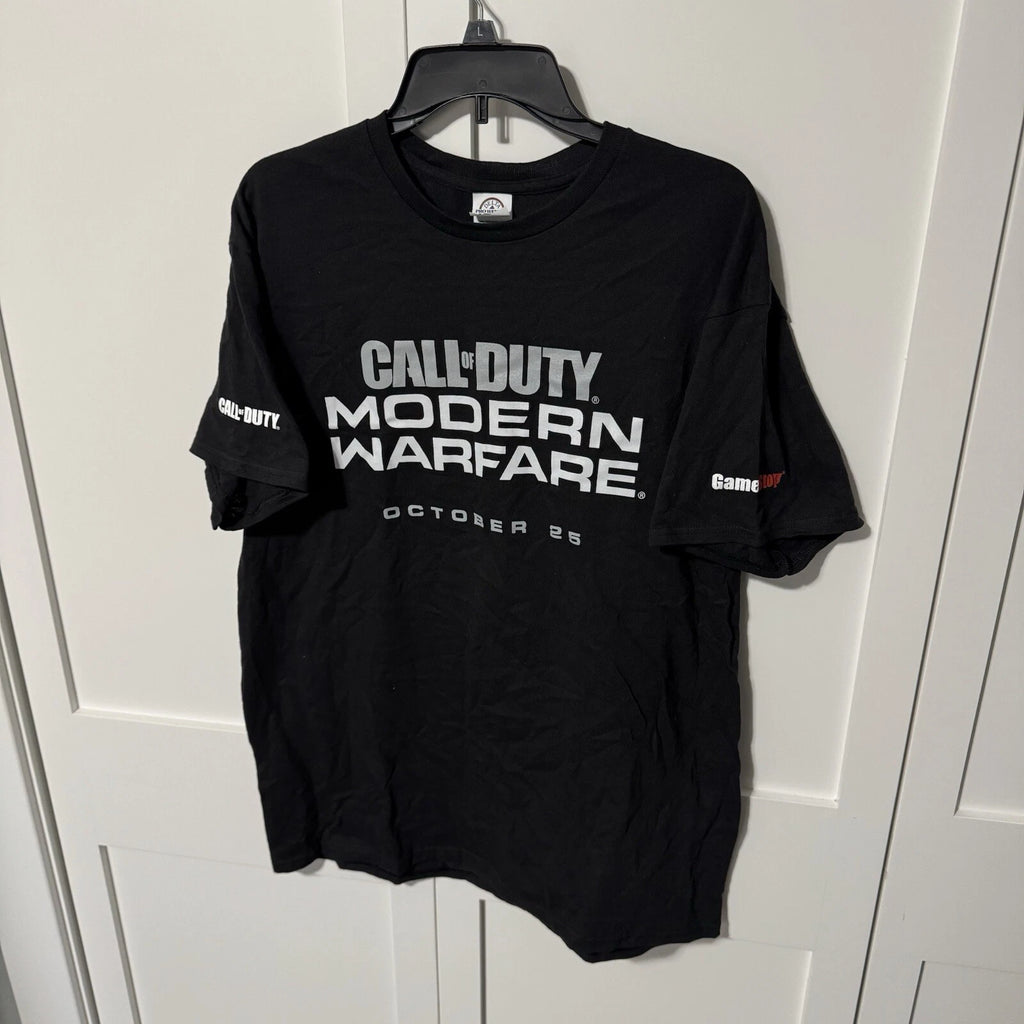 Call of Duty Modern Warfare shirt Gamestop CoD Promo October 25 LARGE