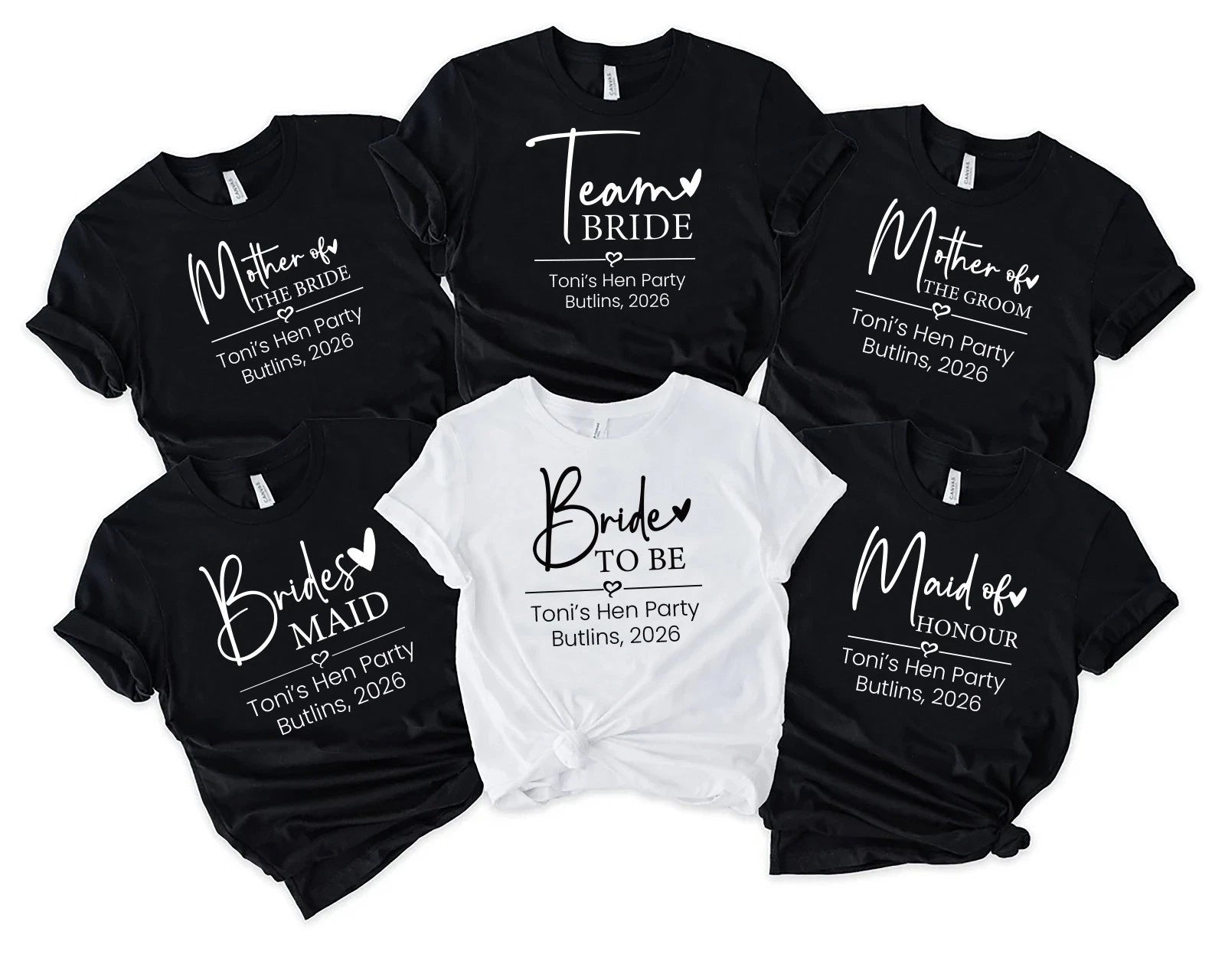 Hen Party T Shirts Hen Do Bride To Be Tribe Tops Personalised, Golden Team 2026