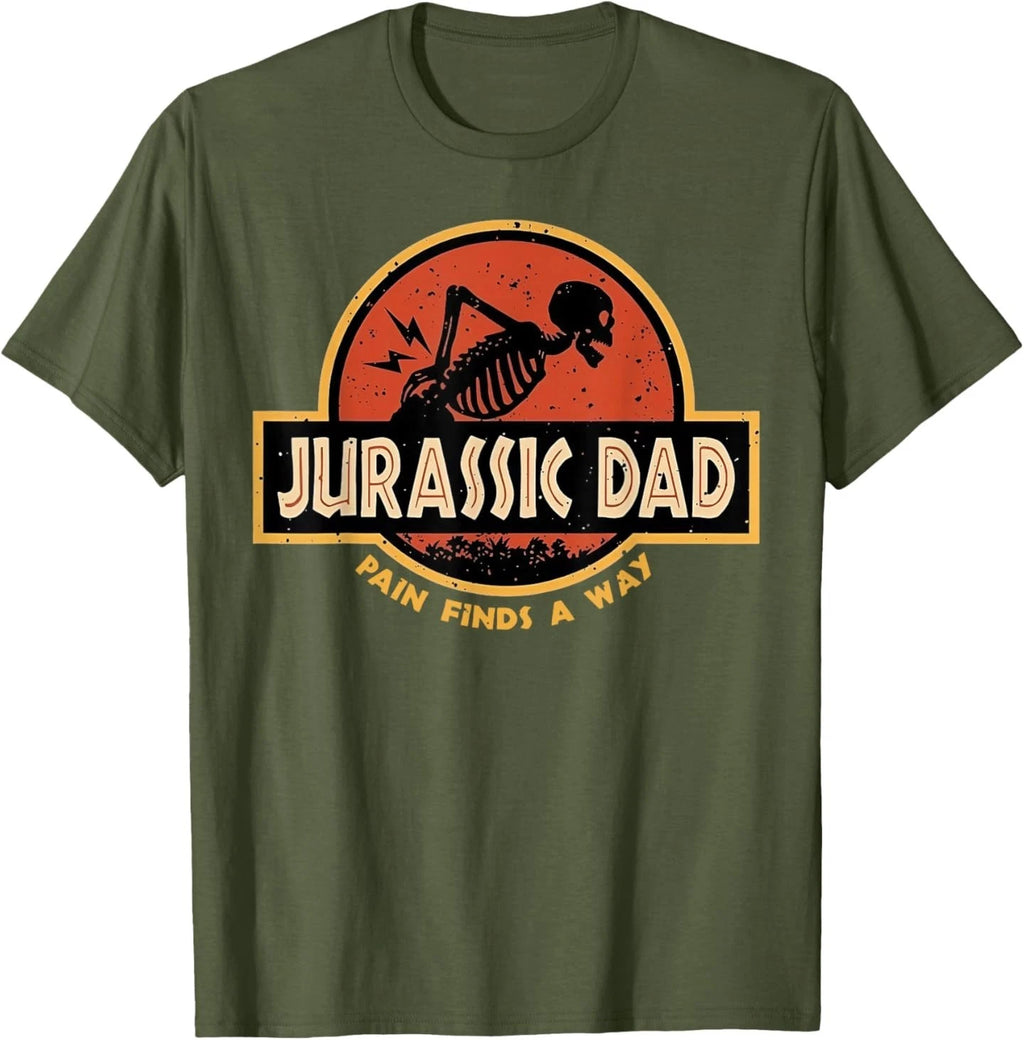 Jurassic Dad Pain Finds A Way Funny Sarcastic Skeleton T-Shirt