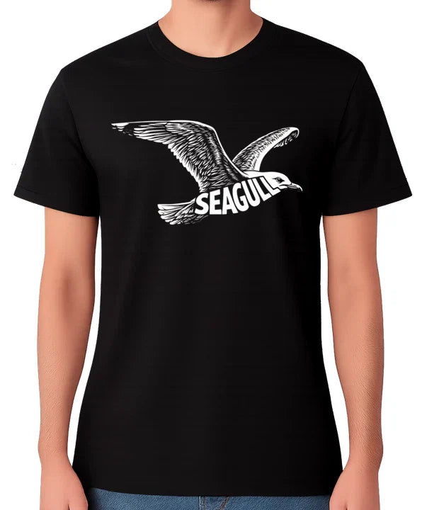 Seagull T-Shirt Flying Bird Graphic Minimal Wildlife Design Unisex Tee