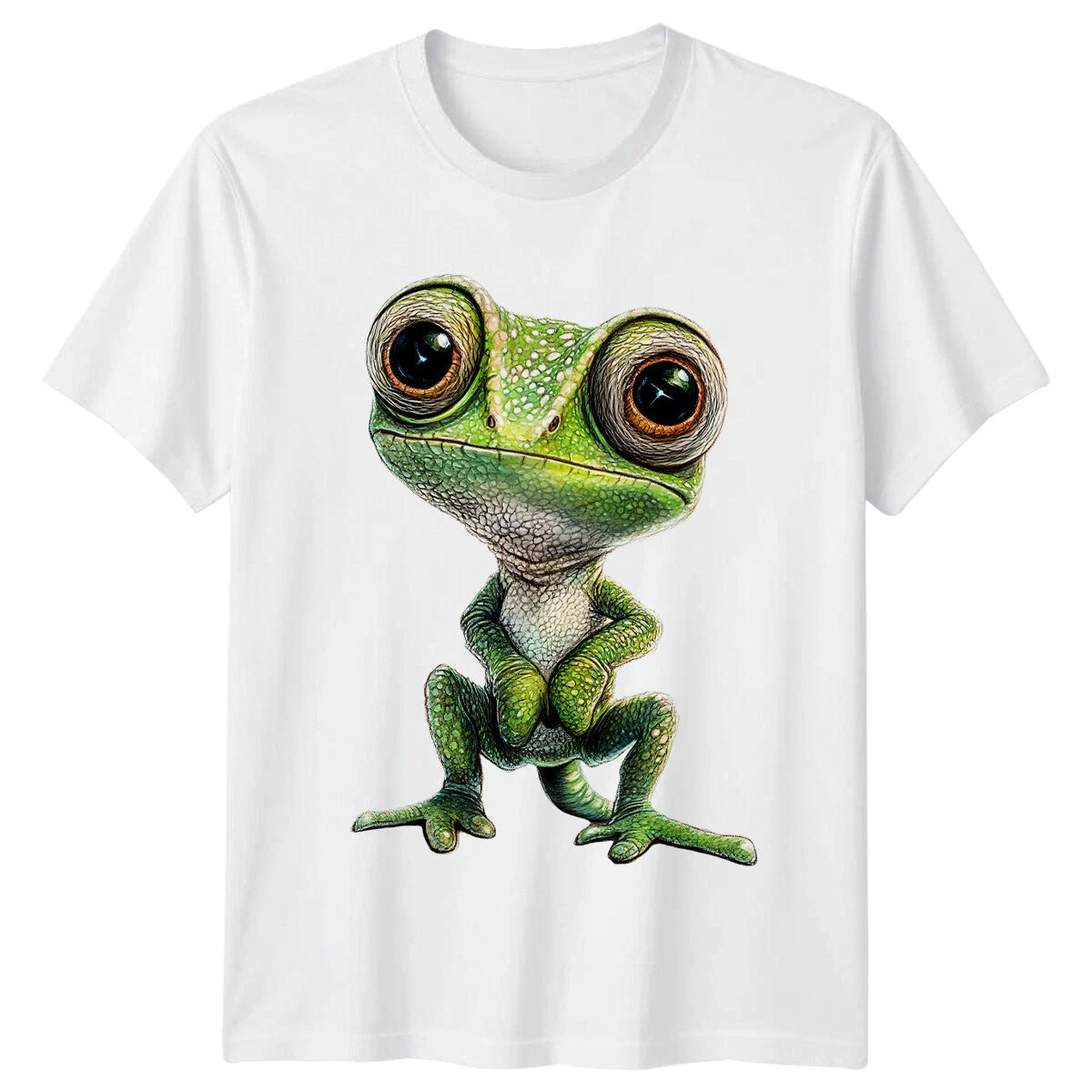 Cute Chameleon Reptile Animals Mens T-Shirt Womens Tee Graphic Unisex Top