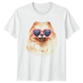 Pomeranian Dog Heart Sunglasses Mens T-Shirt Cute Pet Tee