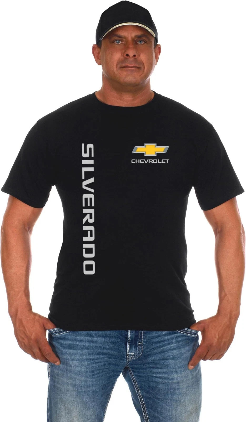 JH Design Men's Chevy Silverado Truck Classic Black T-Shirt