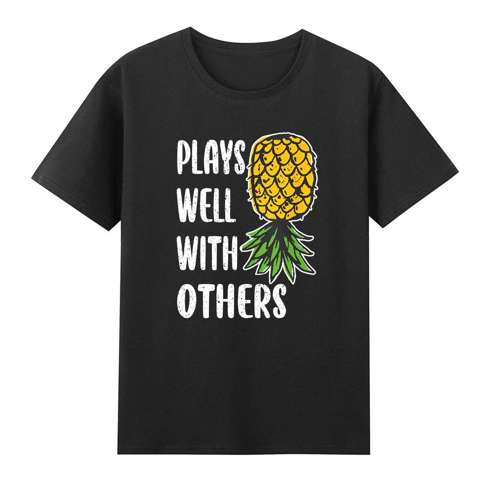 Swinger Couples Plays Well With Others Upside Down Pineapple T-Shirt