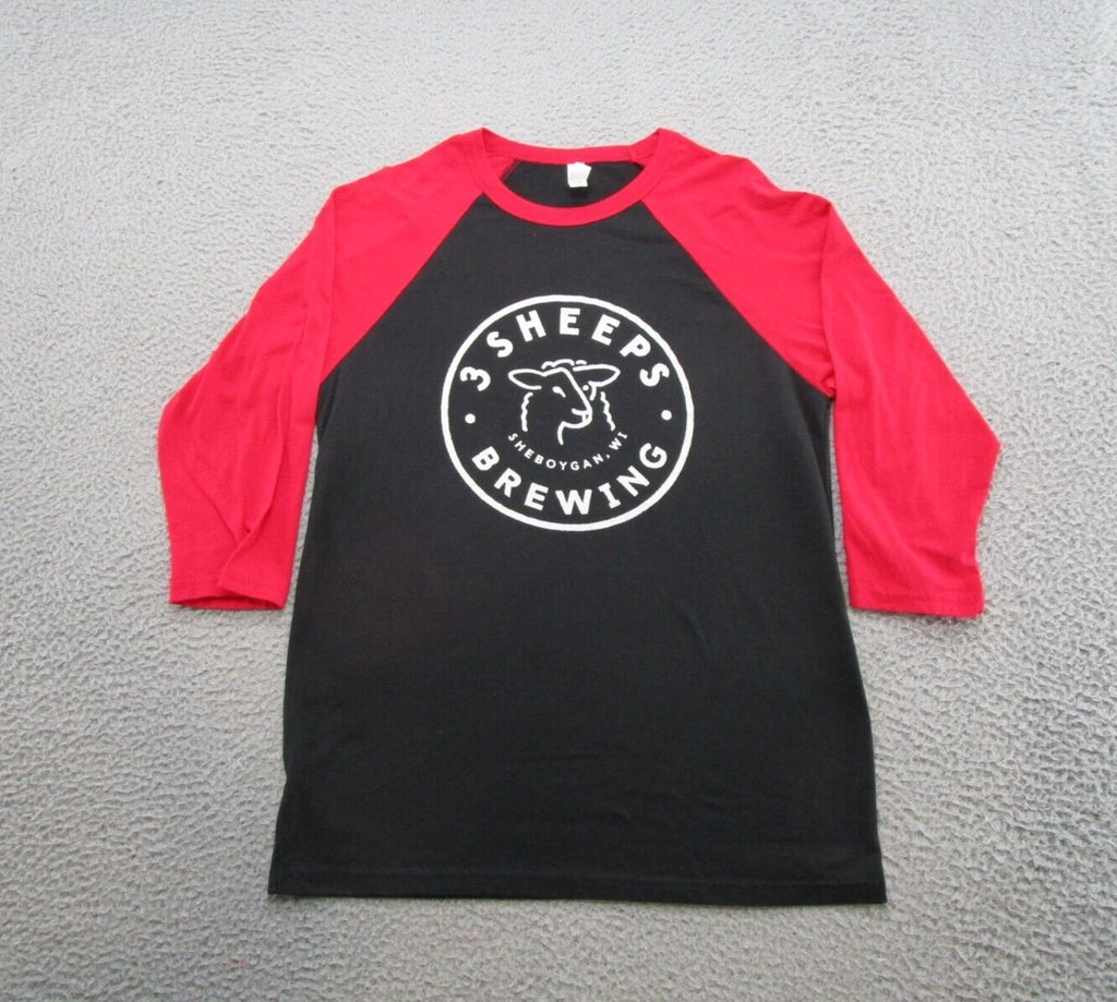3 Sheeps Brewing Beer 3/4 Sleeve Double Sided Shirt Adult Size Medium