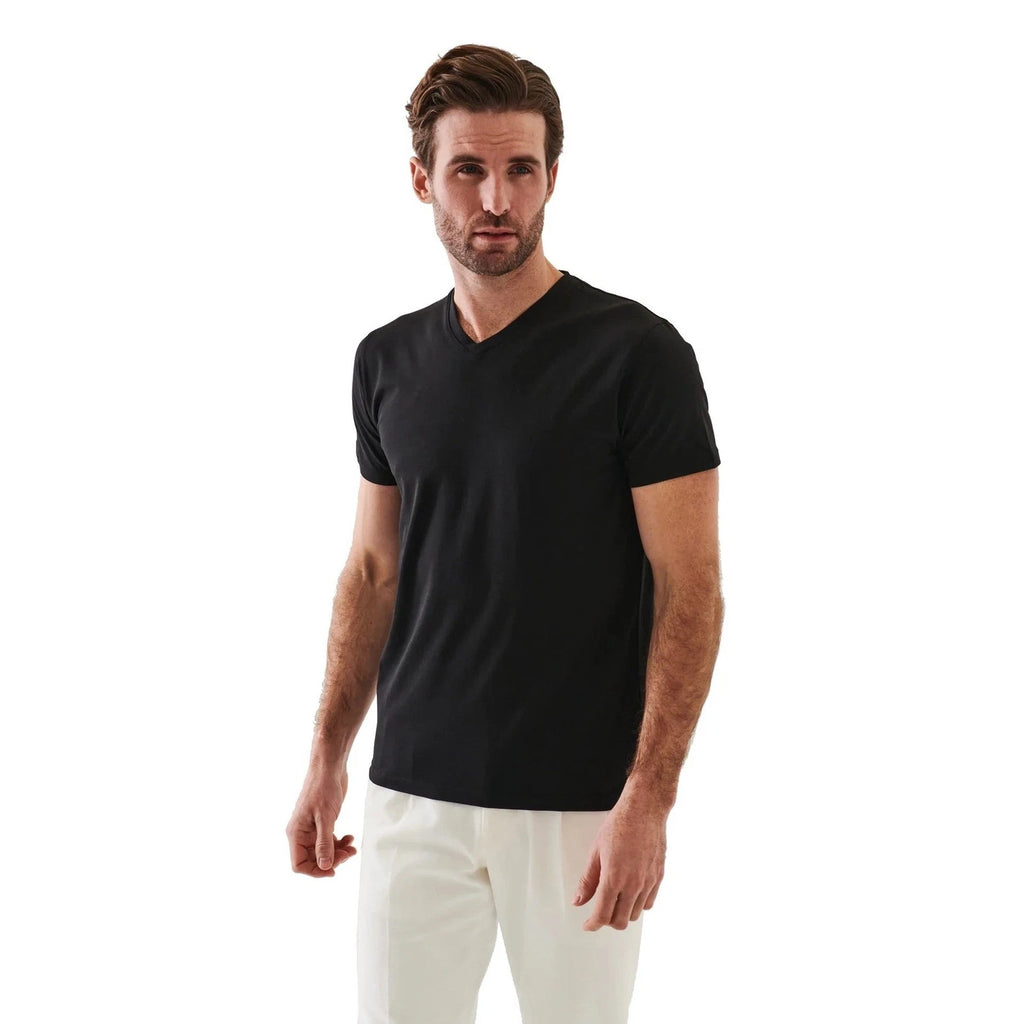 Patrick Assaraf Peruvian Pima Cotton SS V-Neck T-Shirt