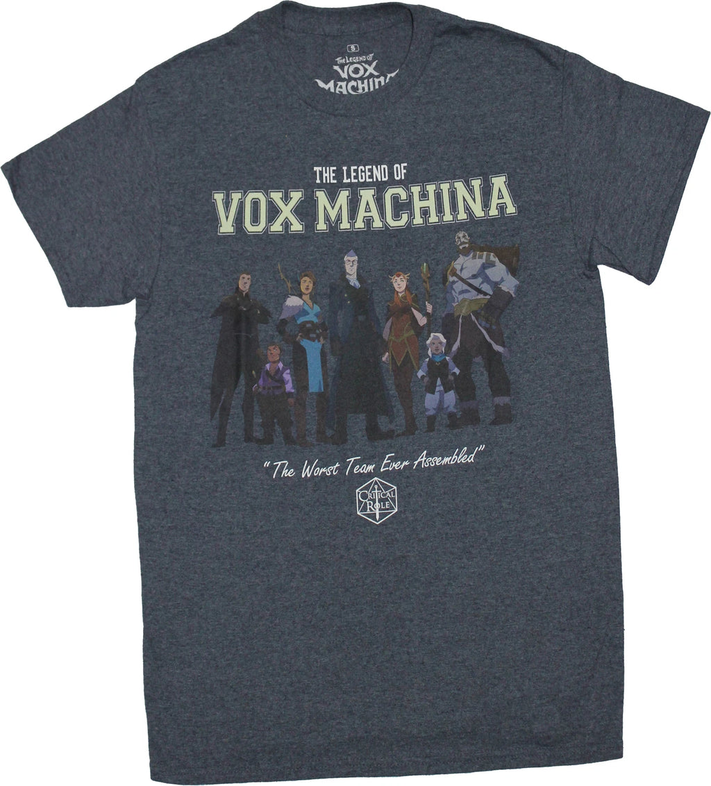 Vox Machina New Adult T-Shirt - Cast Worst Team Ever Assembled