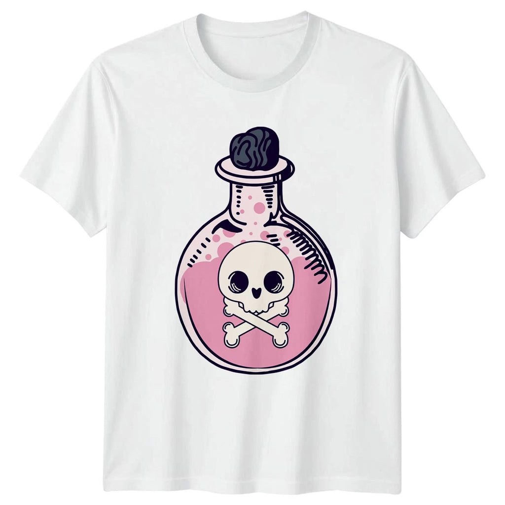 Cute Spooky Skull Potion Bottle T-Shirt Pastel Goth Halloween Halloween