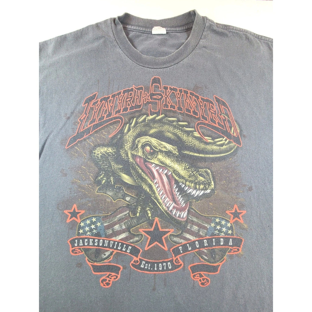 Alstyle Lynyrd Skynyrd 2008 Tour Shirt Mens 2XL Gator Jacksonville FL Black