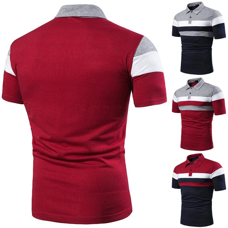 Men Shirt T-Shirt Tunic Pullover Tees Tops Collared Short Sleeve Sport Golf