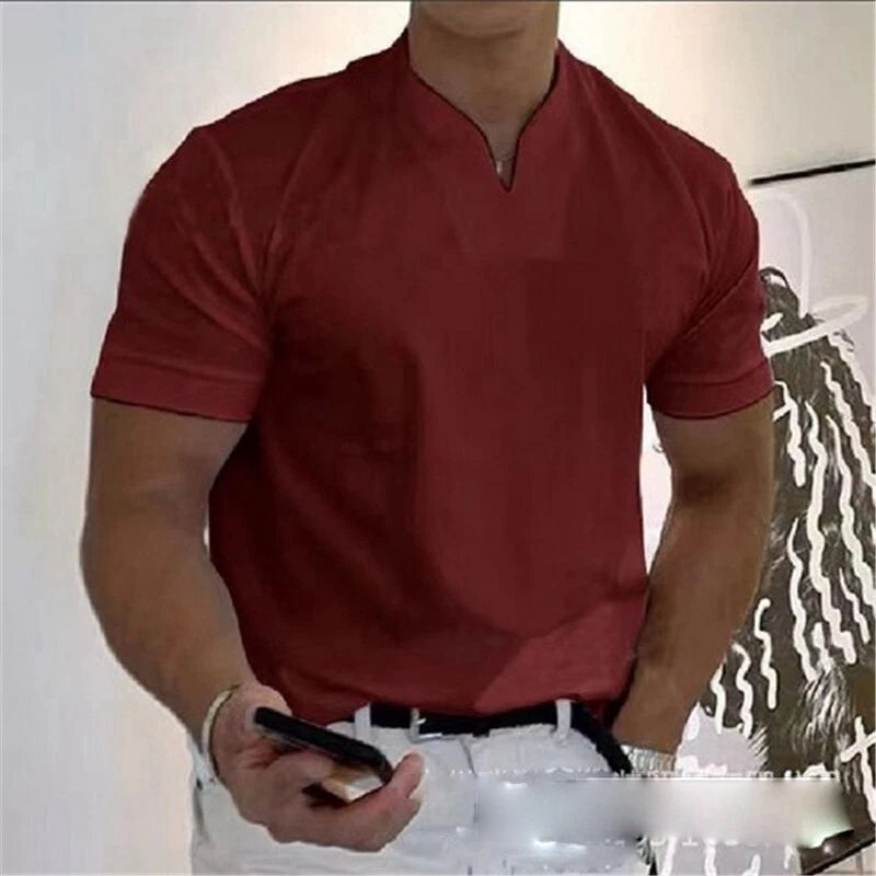 Loose Casual Shirt Linen Shirts Solid Blouse Summer Tops New Mens Short Sleeve
