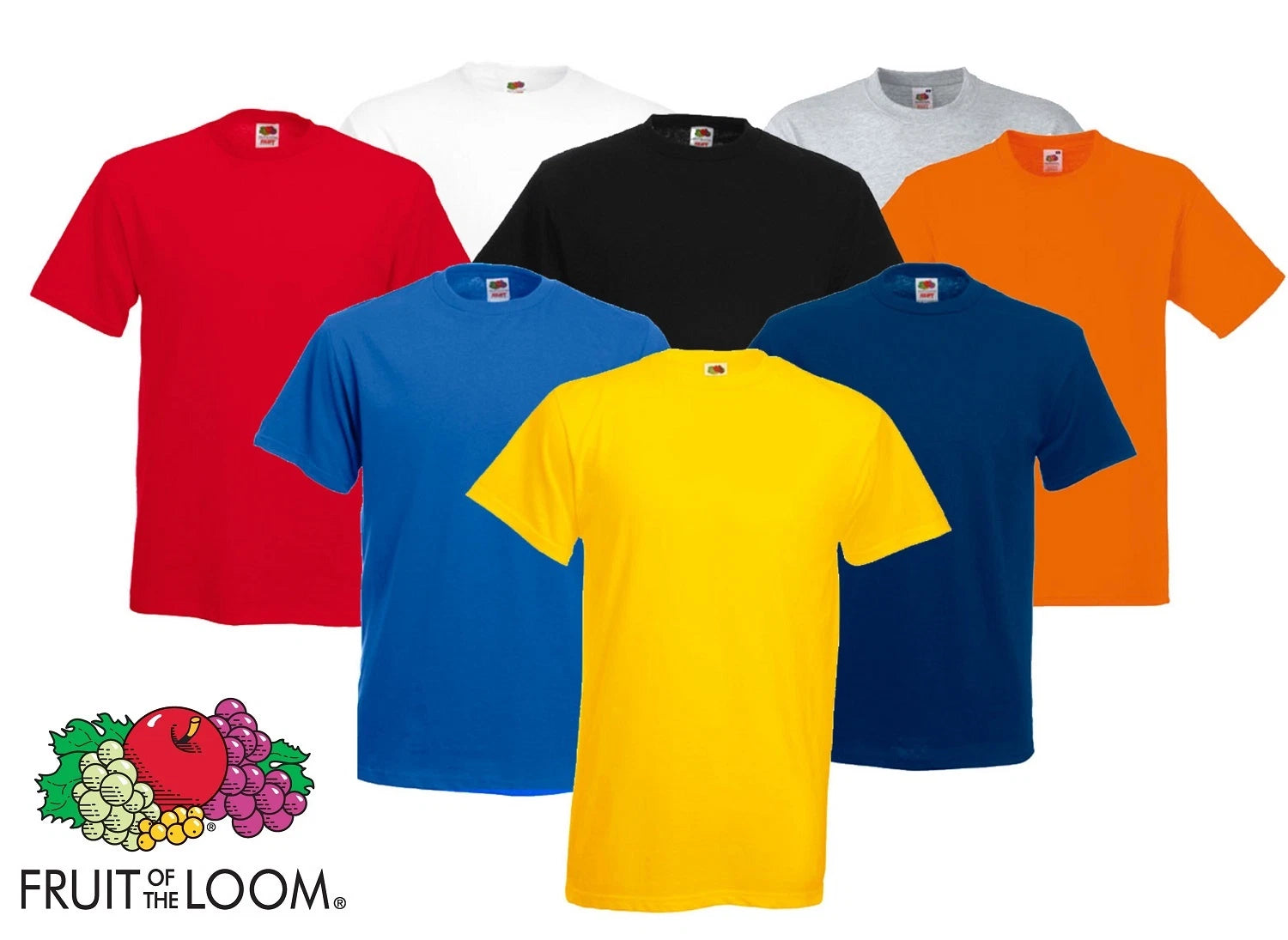 BULK BUY 10 Fruit Of The Loom Plain Cotton T-Shirts WHOLESALE Joblot Job Lot