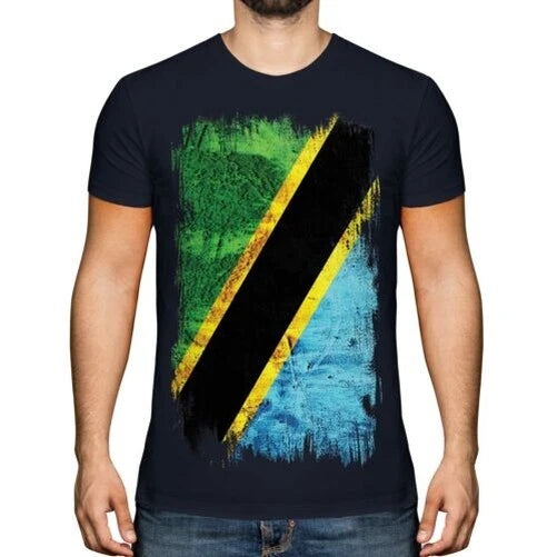 Tanzania Grunge Flag T-Shirt Of Tanzania Football Jersey Gift