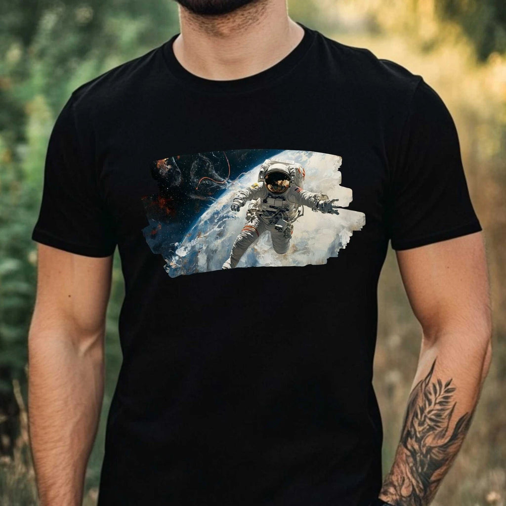 Mens Astronaut Motif Cotton T-Shirt Size XS to 5XL