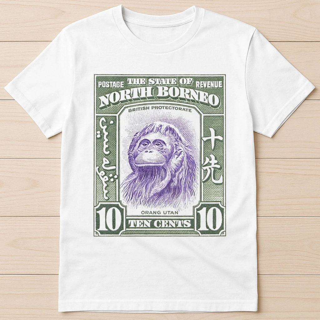 939 North Borneo Orangutan Monkey Stamp Art Movie Music Gift Tee T Shirt 8022