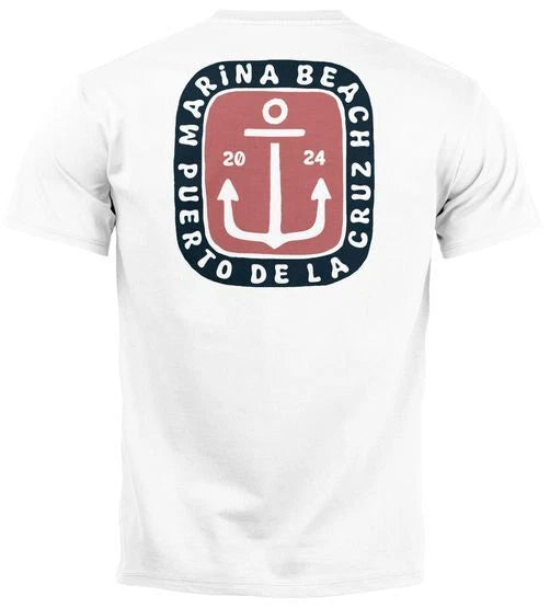 Men's T-Shirt Back Print Anchor Motif Maritime Summer Sailing Fashion Street Style