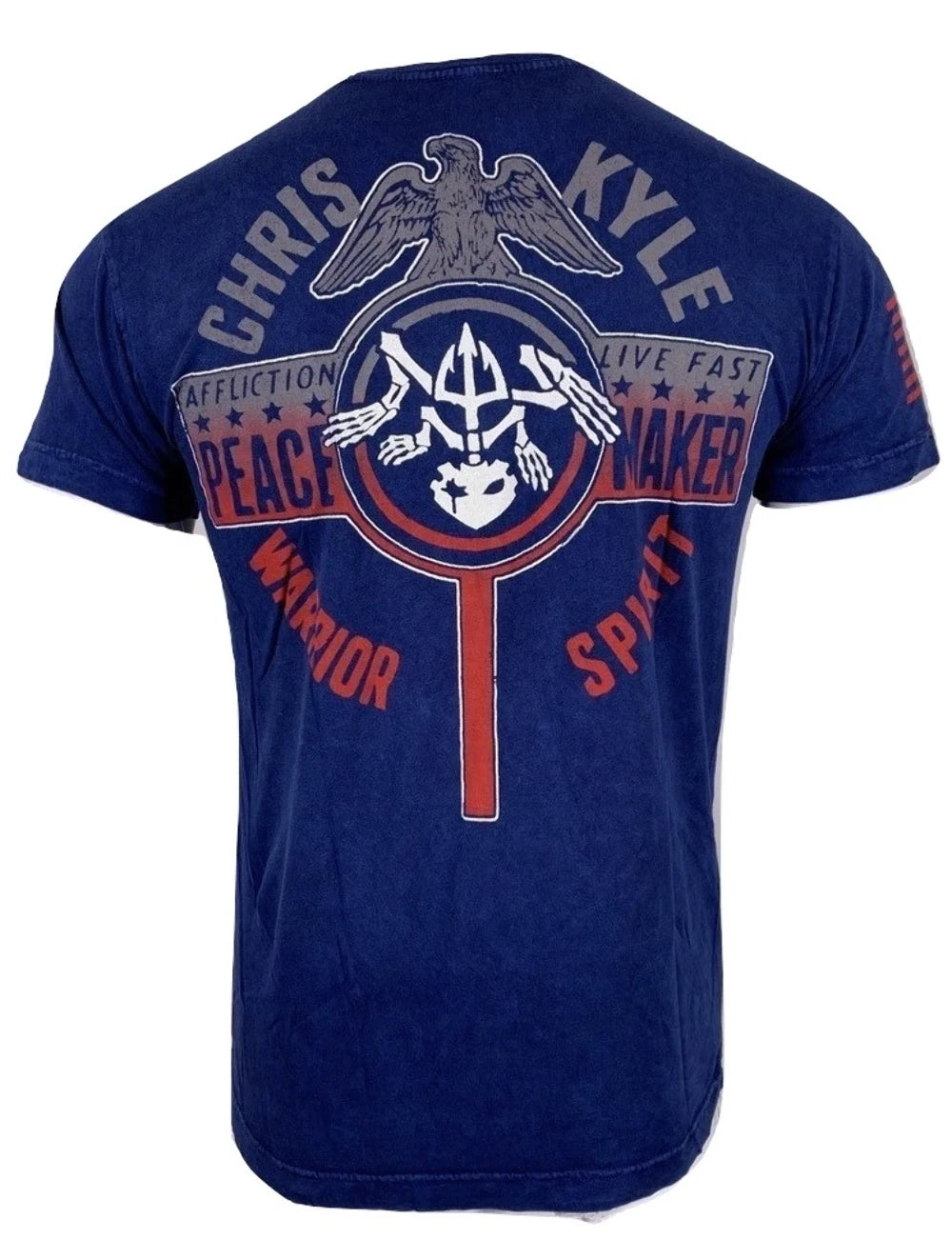 AFFLICTION Men's T-Shirt CK CROSSED TEE Black Label Biker