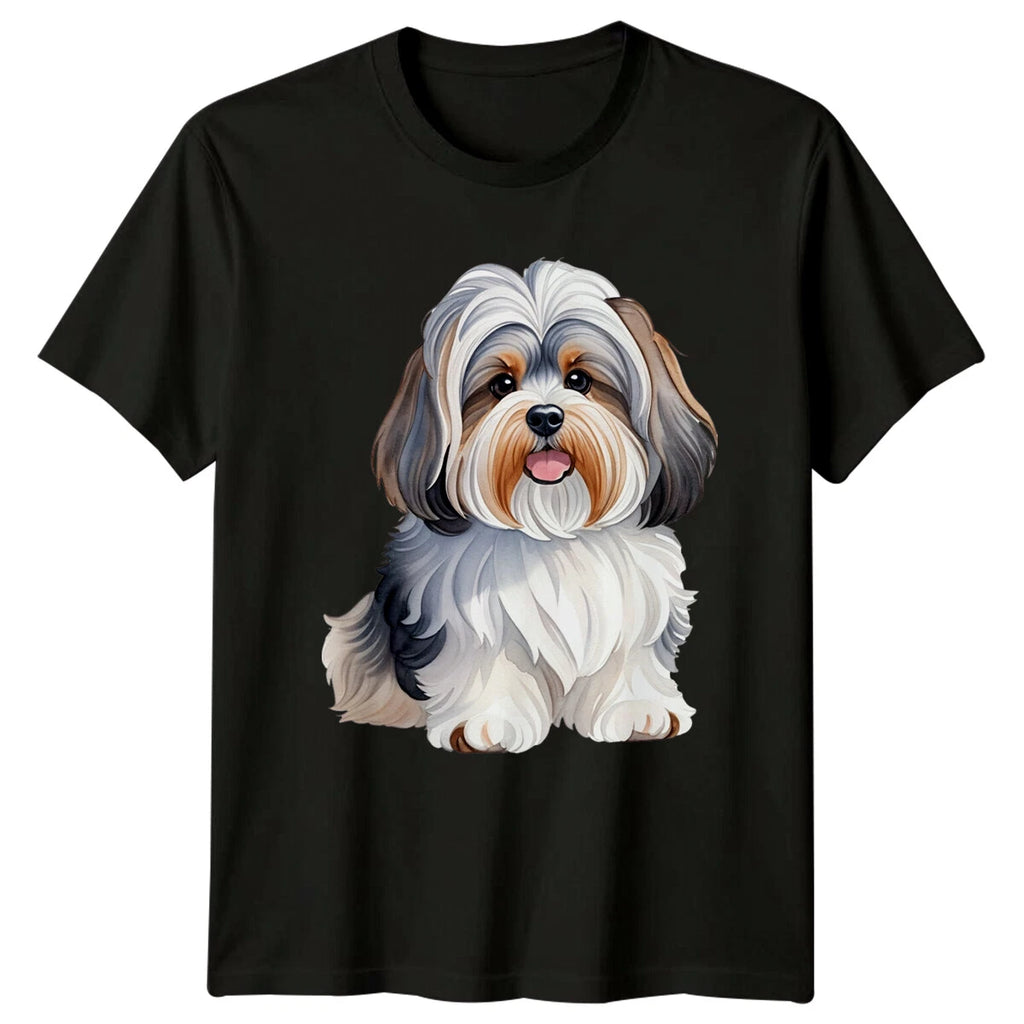 Cute Watercolor Havapoo Dog Breed Pet Portrait T-Shirt