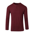 Mens Henley Long Sleeve Jersey Plain T-shirt Grandad Neck Top Causal by River Rd