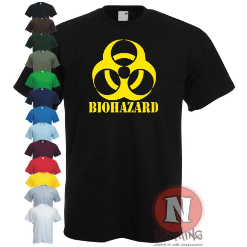 BIOHAZARD T-shirt emo gamer cool rock music zombie apocalypse Armageddon