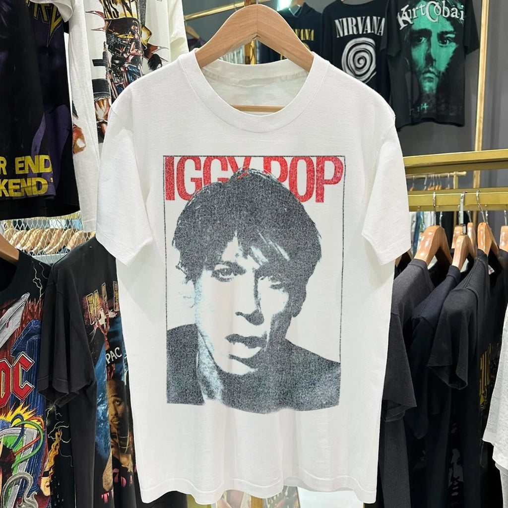 80's Iggy Pop Washed White T-Shirt L