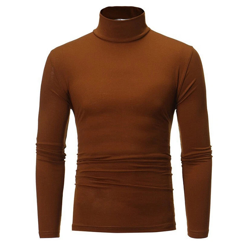 Mens Tops Tees Pullover Tunic Shirt T-Shirt Slim Winter Warm Extra Soft Sweate ↖