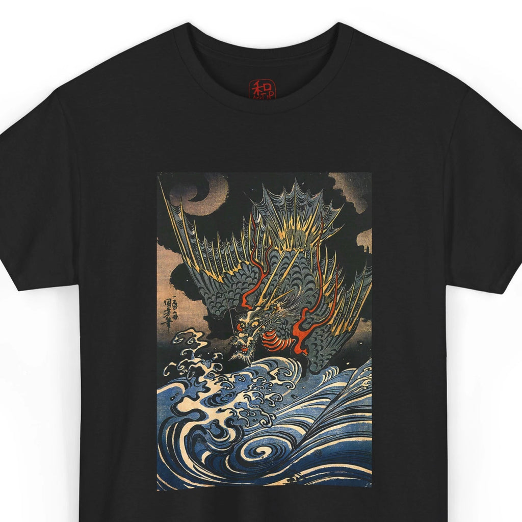 Vintage Dragon T-Shirt Japanese Aesthetic Streetwear Kuniyoshi Ukiyo-e Graphic T